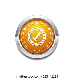 SSL Protected Yellow Vector Icon Button