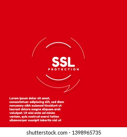 SSL Protection red banner,sign,tag,label. modern minimalist illustration