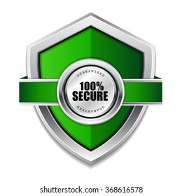 SSL Protection Secure Green Shield Vector Icon Design