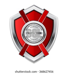 SSL Protection Secure Red Shield Vector Icon Design