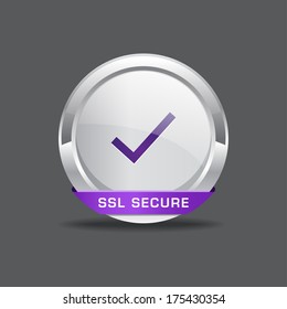 SSL Protection Secure Round Button Icon