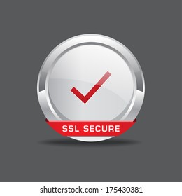 SSL Protection Secure Round Button Icon