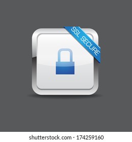 SSL Protection Secure Rounded Corner Button