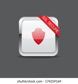 SSL Protection Secure Rounded Corner Button