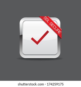 SSL Protection Secure Rounded Corner Button