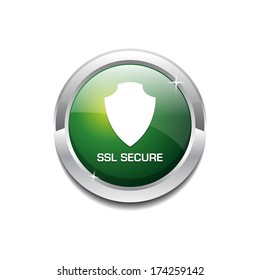 SSL Protection Secure  Vector Icon Button