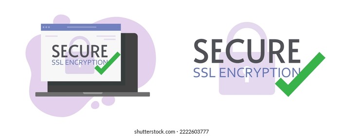 Ssl secure label connection online on website vector badge graphic, computer digital electronic digital web security lock for https connection 