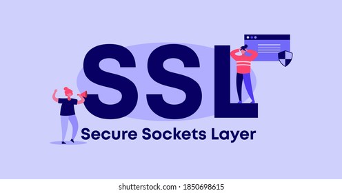 SSL secure sockets layer. Security and protection of site and web applications digital privacy and marketing form of encryption convenient transaction certificate with vector quality guarantee.