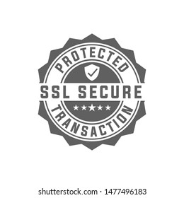 SSL secure transaction label/stamp. Secure protected payments label
