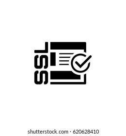 SSL Secured Icon. Flat Design Isolated Illustration.