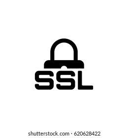 SSL Secured Icon. Flat Design Isolated Illustration.