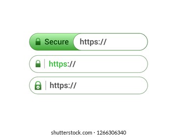 SSL Sertificate Website Icon Secure. HTTPS Ssl Safe Connection Site Browser Url Data.