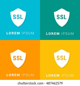 SSL Shield Four Color Material Designed Icon / Logo