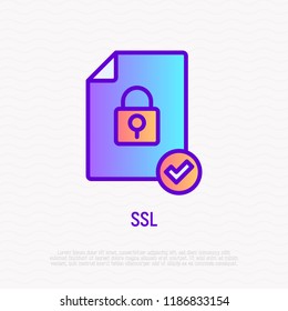 SSL thin line icon. Modern vector illustration of secure payment.