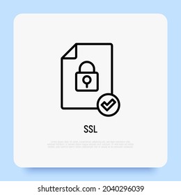 SSL thin line icon. Modern vector illustration of secure payment.