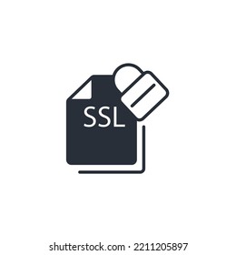 Ssl thin line icons. Vector illustration isolated on white. Editable stroke.