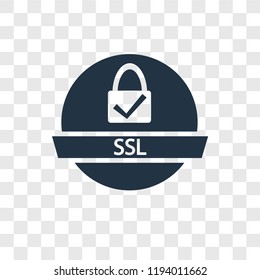 Ssl vector icon isolated on transparent background, Ssl transparency logo concept