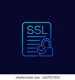 SSL vector thin line icon