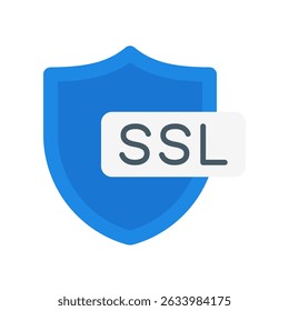 Vetor SSL para Criptografia de Segurança de Site. Projeto de certificação de confiança, fechadura digital e conceito de símbolo de segurança
