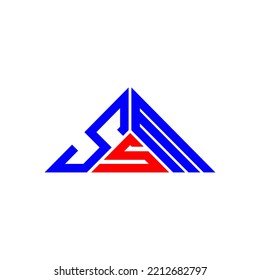 SSM letter logo creative design with vector graphic, SSM simple and modern logo in triangle shape.
