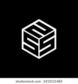 SSN letter logo design with black background in illustrator, cube logo, vector logo, modern alphabet font overlap style. calligraphy designs for logo, Poster, Invitation, etc.
