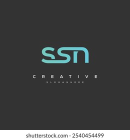 SSN Letter Logo Design Initial Vector Concept. Einfache SSN-Logo-Vorlagengrafik