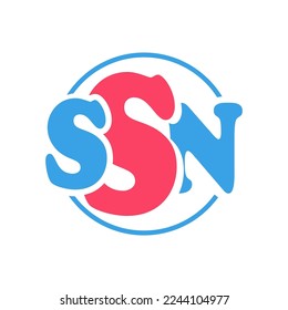 SSN Logo design, vector illustration on White background