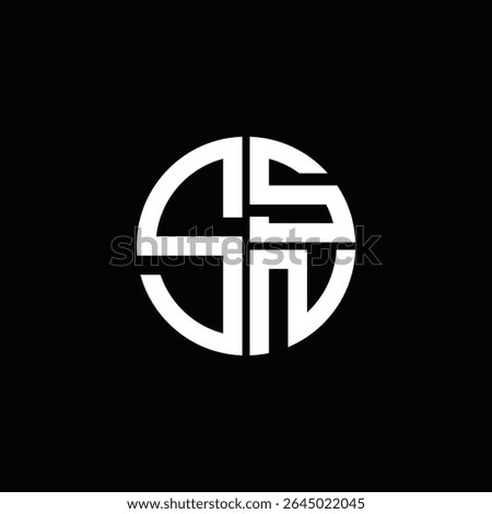 SSN logo SSN icon SSN monogram SSN letter minimalist Circle flat Unique modern abstract logo design.
