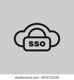 Inicio de sesión único del concepto de computación en la nube de iconos SSO