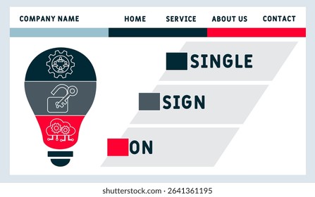 SSO single sign on acronym. business concept background. vector illustration concept with keywords and icons. lettering illustration with icons for web banner, flyer, landing pag