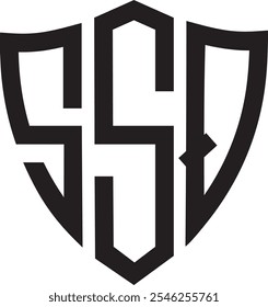 SSQ Shield logo design, icon, symbol, vector file 