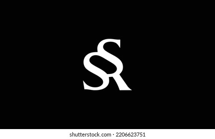  SSR, letra SRS, ilustración de la plantilla de diseño del logotipo inicial 
