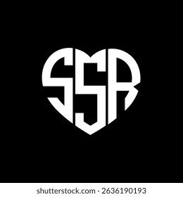 SSR Monograma abstrato exclusivo projeto de logotipo de vetor de forma de amor.