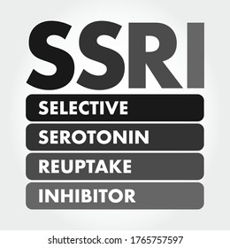 SSRI - Selective Serotonin Reuptake Inhibitor acronym, medical concept background