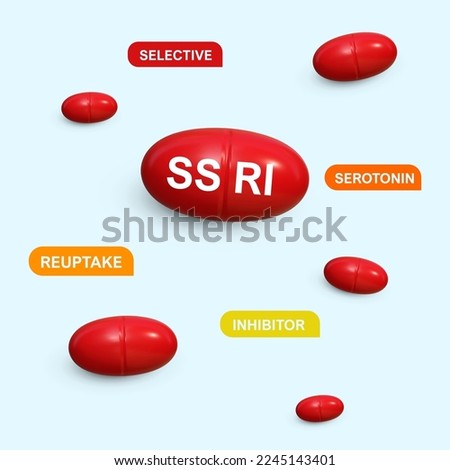 SSRI - selective serotonin reuptake inhibitors vector medication Stock photo © 