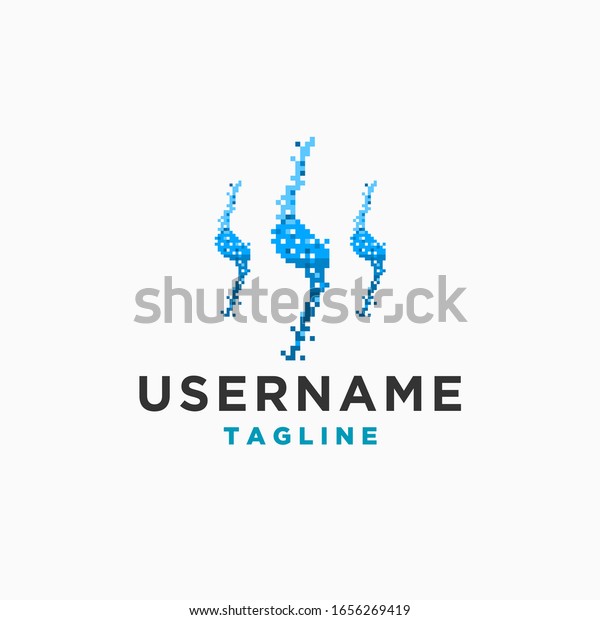 Sss Blue Pixel Logo Design Inspiration Stock Vector Royalty Free 1656269419
