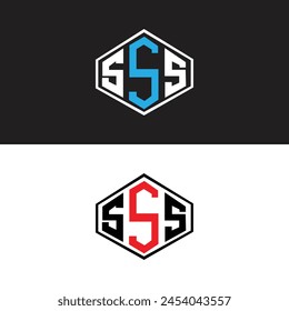 SSS letter logo design in six style. SSS polygon, circle, triangle, hexagon, flat and simple style with black and white color variation letter logo set in one artboard. SSS minimalist and classic logo