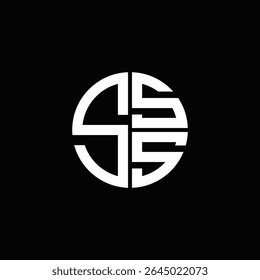 Logotipo do SSS ícone do SSS monograma do SSS carta minimalista Círculo plano Circulo simples Design de logotipo abstrato moderno exclusivo.
