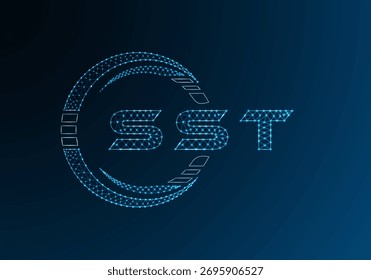 SST low poly letter logo vector design. SST lower poly logo design. Low poly logo.
