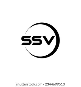 SSV letter logo design with white background in illustrator. Vector logo, calligraphy designs for logo, Poster, Invitation, etc.