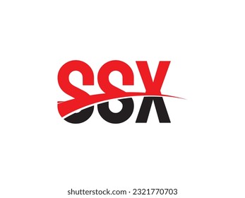 Ilustración del vector de diseño del logotipo inicial de la carta SSX
