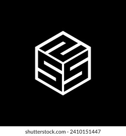 SSZ letter logo design with black background in illustrator, cube logo, vector logo, modern alphabet font overlap style. calligraphy designs for logo, Poster, Invitation, etc.
