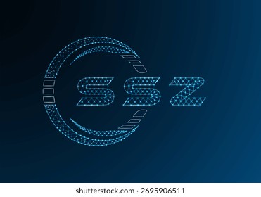 SSZ low poly letter logo vector design. SSZ lower poly logo design. Low poly logo.