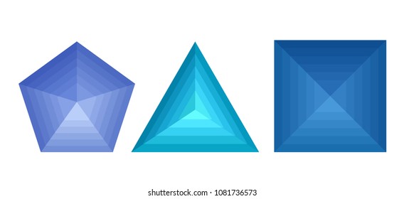 St of 3D geometric shapes with metamorphoses. Vector element for your design