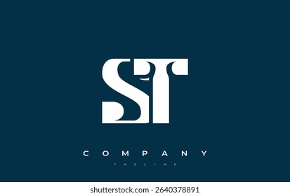 ST Abstract Geometric Logo Design. Modern and elegant logo design with simplistic typography elements, showcasing branding excellence.