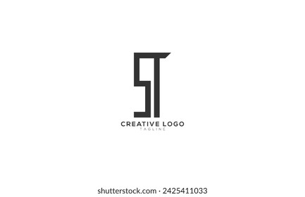 ST Abstract initial monogram letter alphabet logo design