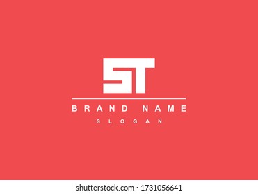 Vorlage für das grafische Vector-Logo mit ST Abstrakte Buchstabenmarkierung Monogram