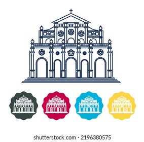 St. Aloysius Chapel Mangalore -  Icon Illustration As EPS 10 File 