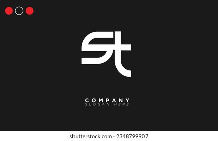 Letras alfabetas ST Iniciales Monograma TS, S y T