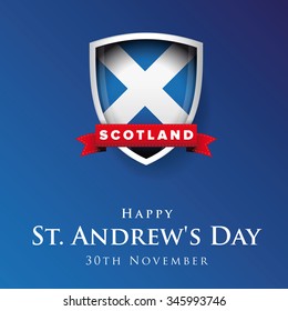 St Andrew Day Scotland flag shield banner or poster